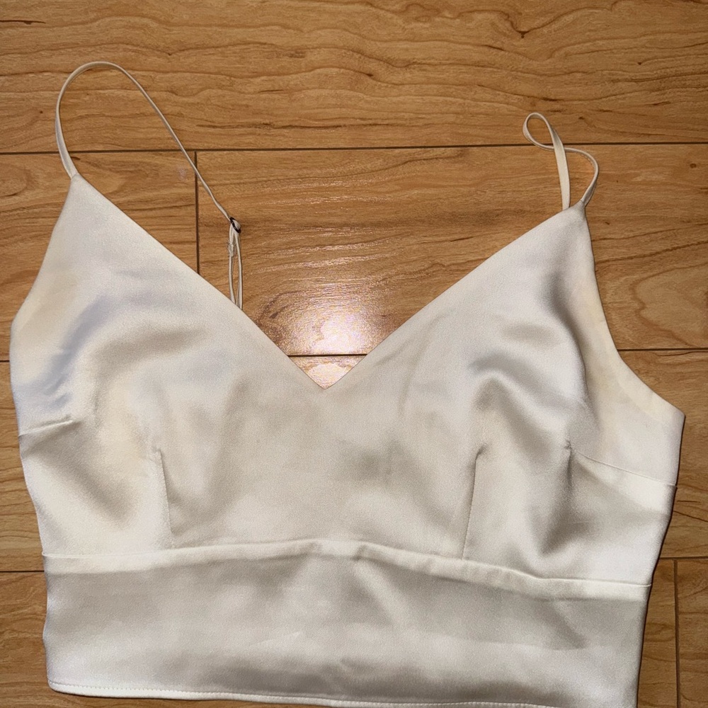 Abercrombie & Fitch Cream Satin Top